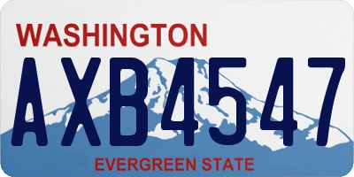 WA license plate AXB4547