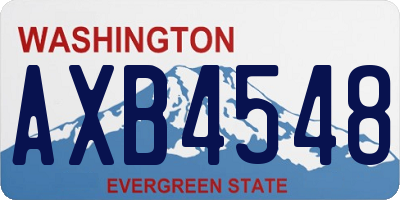 WA license plate AXB4548
