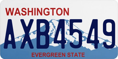 WA license plate AXB4549