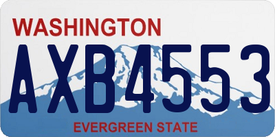 WA license plate AXB4553