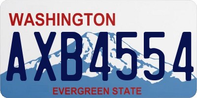 WA license plate AXB4554