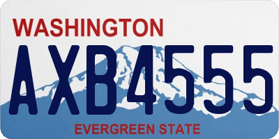 WA license plate AXB4555