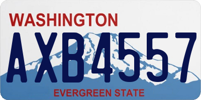 WA license plate AXB4557
