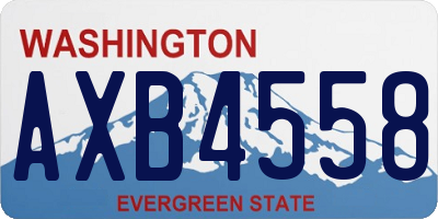 WA license plate AXB4558