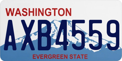 WA license plate AXB4559