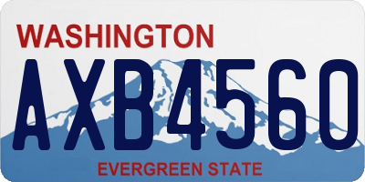 WA license plate AXB4560