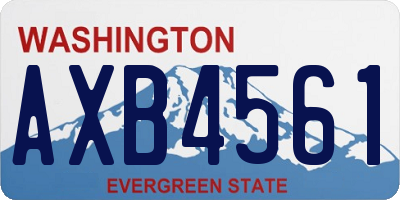 WA license plate AXB4561