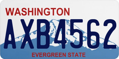 WA license plate AXB4562