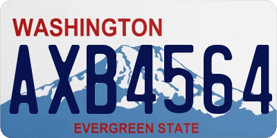 WA license plate AXB4564