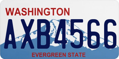WA license plate AXB4566
