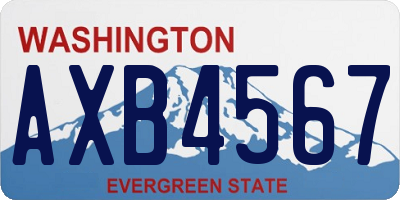 WA license plate AXB4567