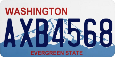 WA license plate AXB4568