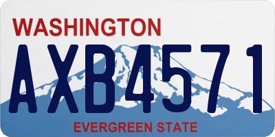 WA license plate AXB4571