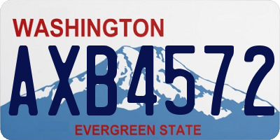WA license plate AXB4572