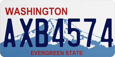 WA license plate AXB4574