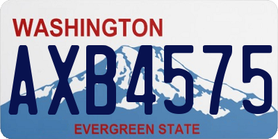 WA license plate AXB4575