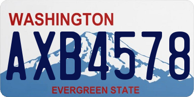 WA license plate AXB4578
