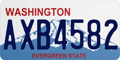 WA license plate AXB4582