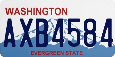 WA license plate AXB4584