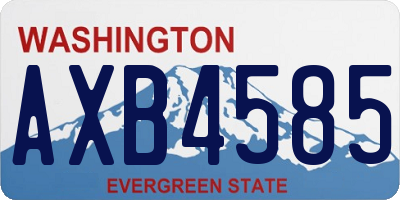 WA license plate AXB4585