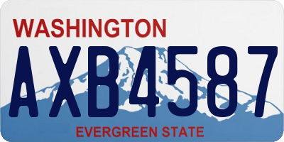 WA license plate AXB4587