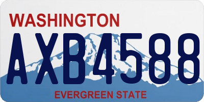 WA license plate AXB4588