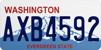 WA license plate AXB4592