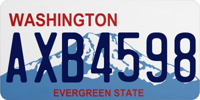 WA license plate AXB4598