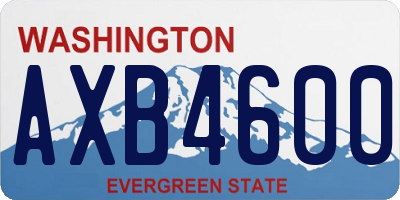 WA license plate AXB4600