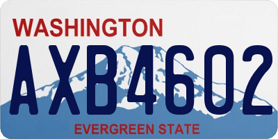 WA license plate AXB4602