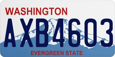 WA license plate AXB4603