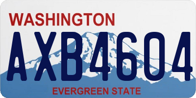 WA license plate AXB4604