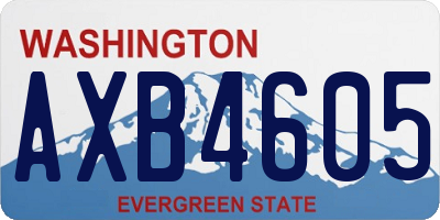 WA license plate AXB4605
