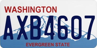 WA license plate AXB4607