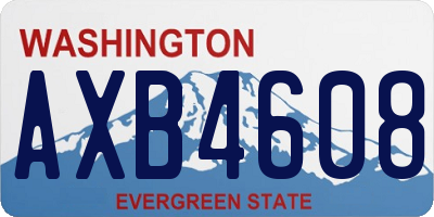 WA license plate AXB4608