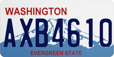 WA license plate AXB4610