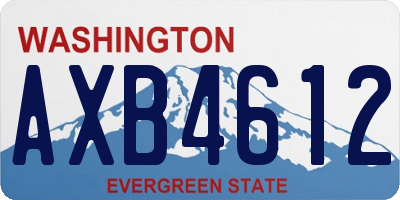 WA license plate AXB4612