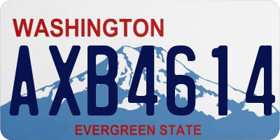 WA license plate AXB4614
