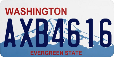 WA license plate AXB4616