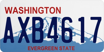 WA license plate AXB4617