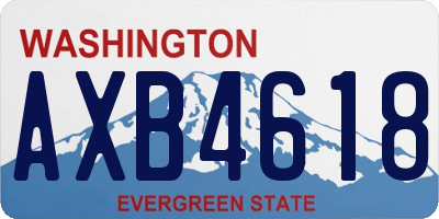 WA license plate AXB4618