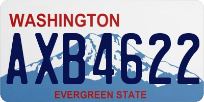 WA license plate AXB4622