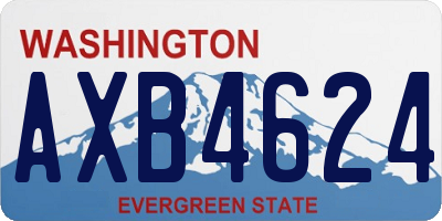 WA license plate AXB4624