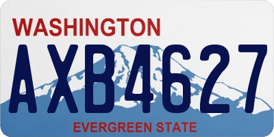 WA license plate AXB4627