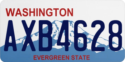 WA license plate AXB4628