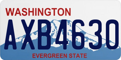 WA license plate AXB4630