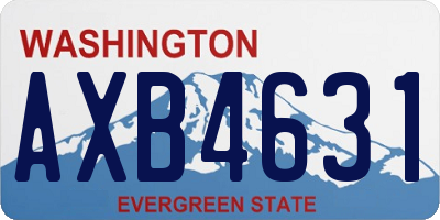 WA license plate AXB4631