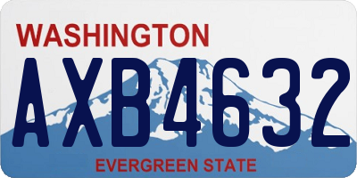 WA license plate AXB4632