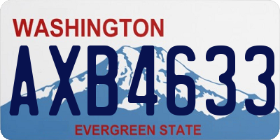 WA license plate AXB4633
