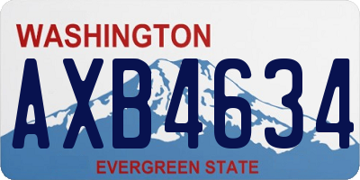 WA license plate AXB4634